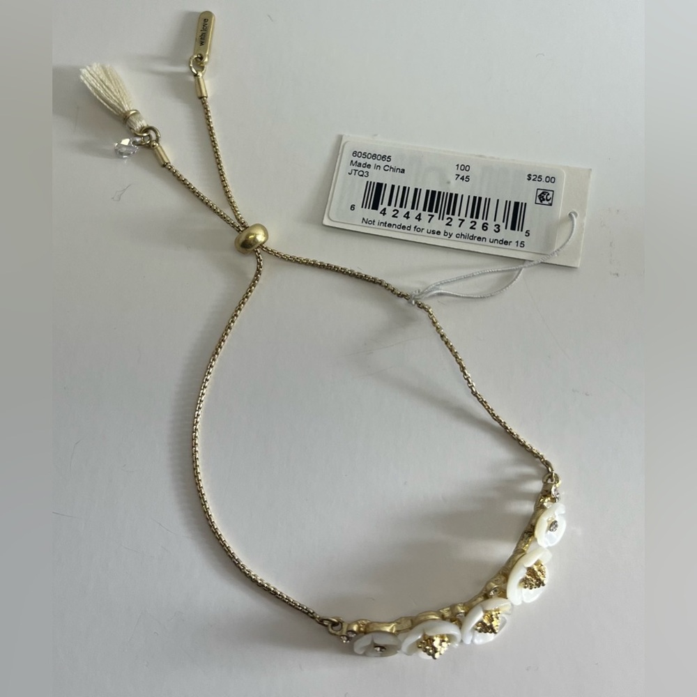 Lonna & Lilly Gold-Tone White Flower Slider Bracelet - Picture 4 of 6